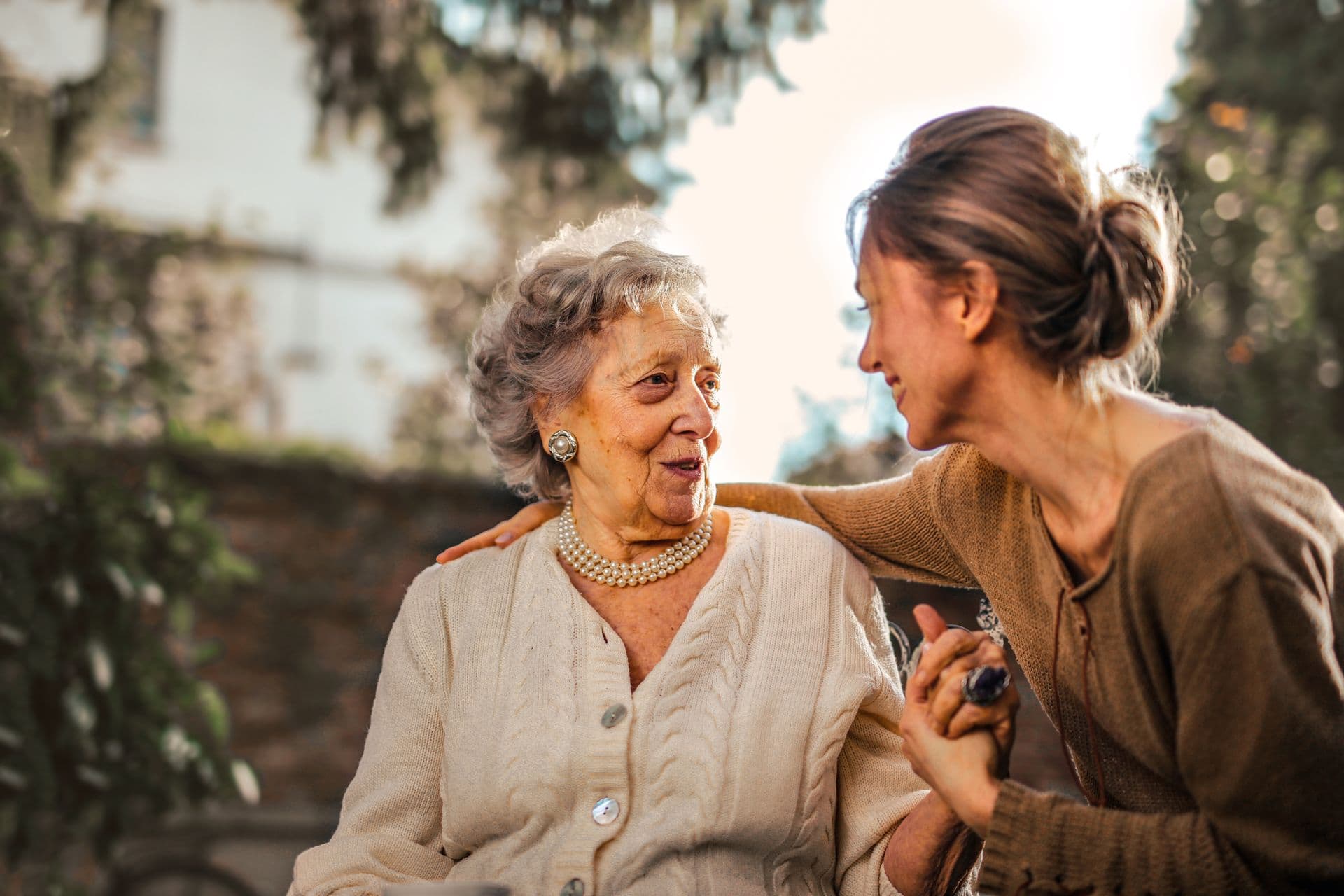 Caregiver and elderly patient